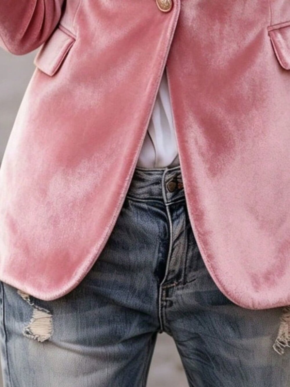 Pink ElegantWomen's Textured Slim Fit Single Breasted Blazer Jacket - Picture 2 of 3
